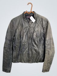 Eichenholz-Lederjacke