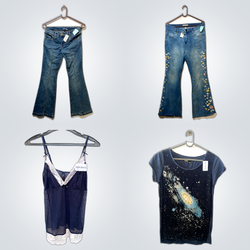 Striped Tops+Jeans Mix(FV 458)