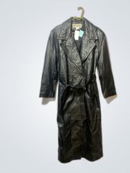 Raincoat Black Leather Trench Coat