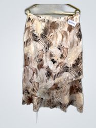 Brown and White Floral Skirt