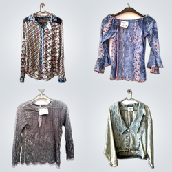 Printed Tops +Denim Jacket Mix ( FV020)