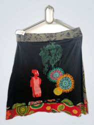 Embroidered Black Skirt