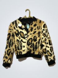 Bardot Faux Fur Leopard Print Jacket