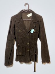 Braune Cordjacke