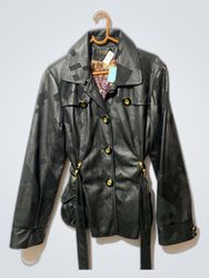 Mary D Schwarze Lederjacke