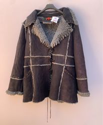 Gray Fur-Trimmed Coat