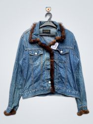 MILIOS Denim Jacket with Fur Trim