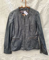 Gray Leather Jacket