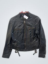 SOFT GREY Leather Jacket