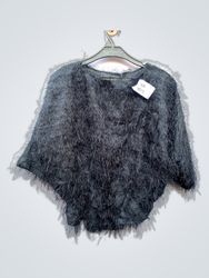 Black Fuzzy Poncho