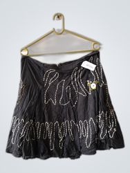 Saia Preta Bordada