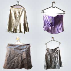 Mixed Color Tope +Mini Skirt Set (FV-204)