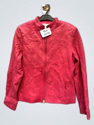 Petite Sophisticate Pink Leather Jacket