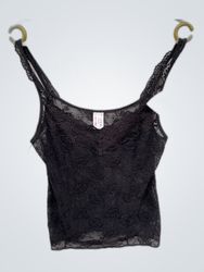 Top in pizzo nero