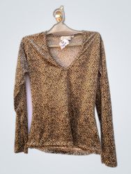 H&M Leopard Print V-Neck Blouse