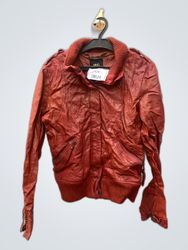 MNG Red Leather Jacket