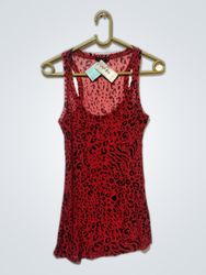 Uniqlo Red Leopard Print Tank Top