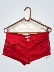 Rote Jeans-Shorts