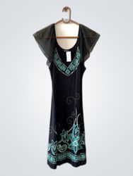 Danzel Black Embroidered Mini Dress