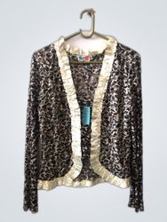 Zara Leopard Print Ruffle Cardigan