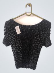 M&S Haut Tricoté Noir Court