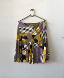 Saia Mini de Estampas Geométricas Multicoloridas S..