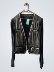 Giacca nera con rifiniture in catena Glitz & Glam