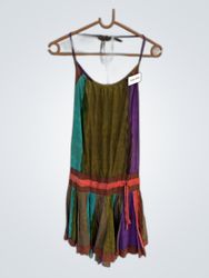 Miniabito con spalline a spaghetti multicolore