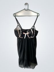 Black Chemise with Lace Trim