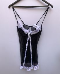 Schwarze Netzspitze Trägertop