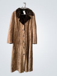Cristina Fur Collar Suede Coat