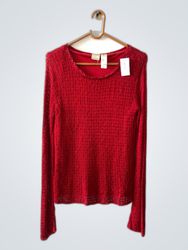 Free People Roter Pailletten Strickpullover
