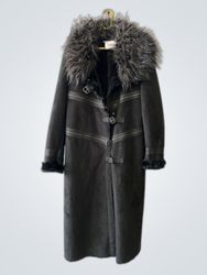 Et Femme Fur Trim Coat