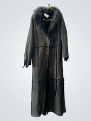 Vintage Shearling Coat with Fur Collar