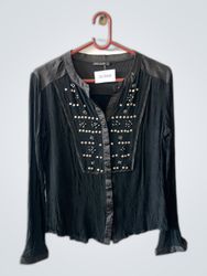 Unbranded Black Beaded Long Sleeve Blouse