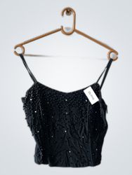 Black Rhinestone Top