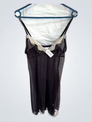Sheer Black Nightgown with Lace Trim