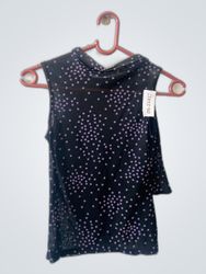 H&M Black Polka Dot Cowl Neck Blouse