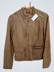 IKKS Tan Leather Jacket