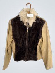 Tan Fur-Trimmed Jacket