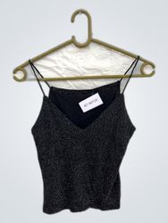Schwarzes Pailletten-Top