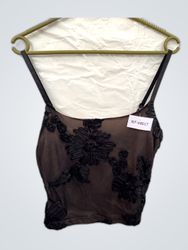 Sheer Black Floral Camisole