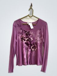 Purple Floral Long-Sleeve Top