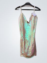 Charlotte Russe Iridescent Sequin Mini Dress