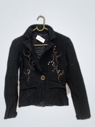 Unbranded Black Embroidered Blazer Jacket
