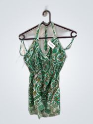Unbranded Printed Green Halter Top