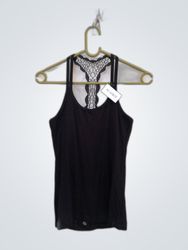 Black Lace Back Tank Top