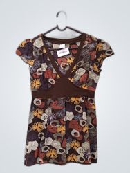 Cache Cache Printed Short Sleeve Blouse