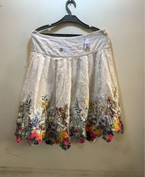 Faith Vintage Floral Embroidered Pleated Skirt