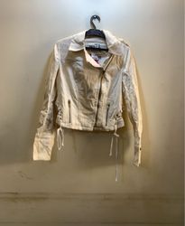 Beige Leather Jacket